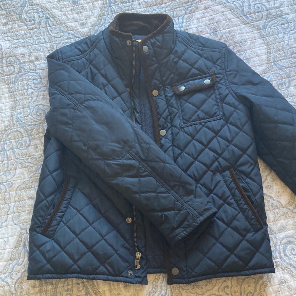 Boy’s Navy Blue Diamond Quilted Jacket
